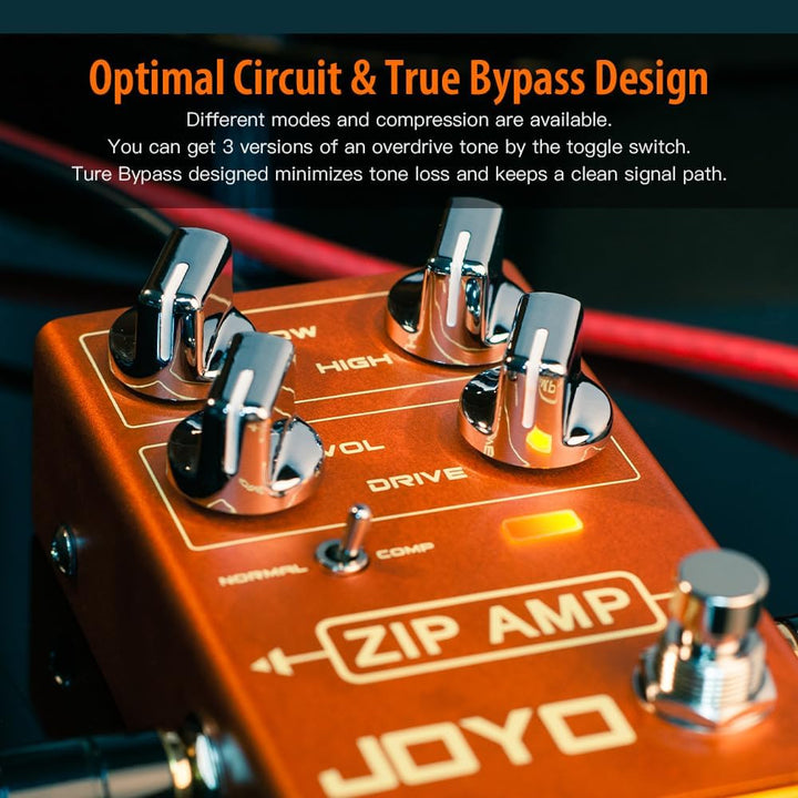 JOYO Overdrive Pedal R Series OD Pedal Rock Kompression Tone mit Gain COMP für E-Gitarren-Effekt (ZI