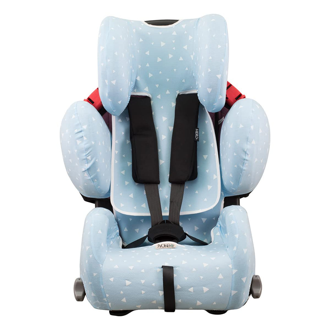 JYOKO KIDS Bezug für Autositz kompatibel mit Recaro Young Sport Hero, aus Baumwolle (Blue Sparkles),