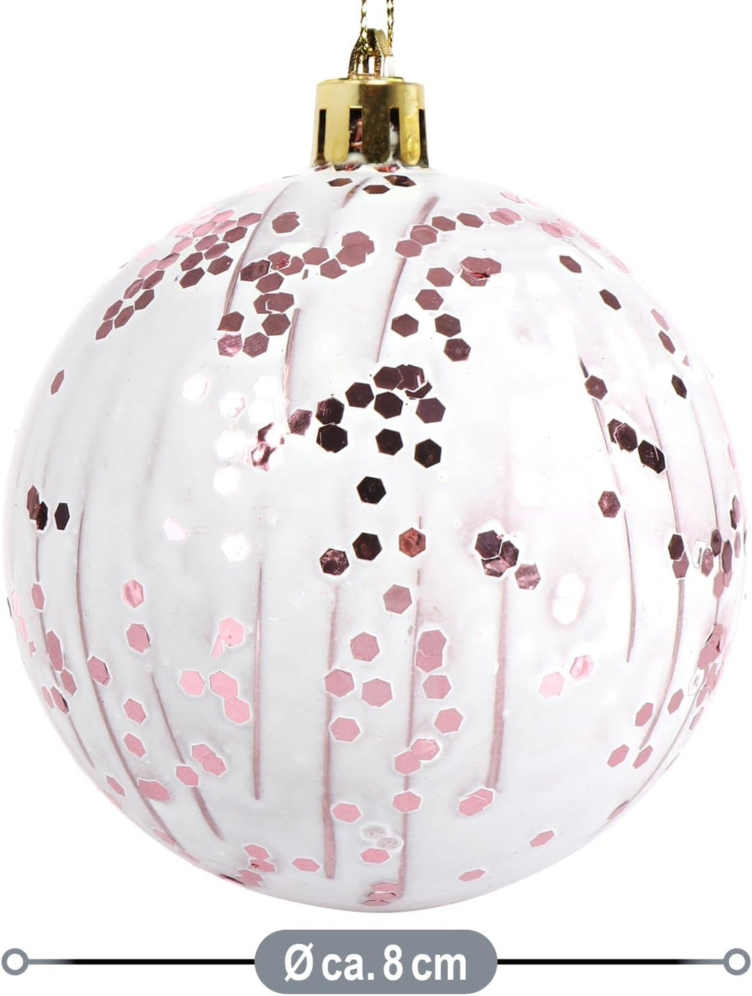 com-four® 16x Weihnachtskugeln, Christbaumkugeln bruchsicher aus Kunststoff für Weihnachten, Baumsch