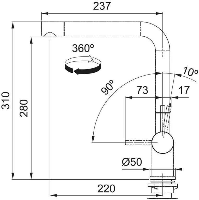 Franke 115.0524.930 Active Plus SM Spültischbatterie, weiss-matt