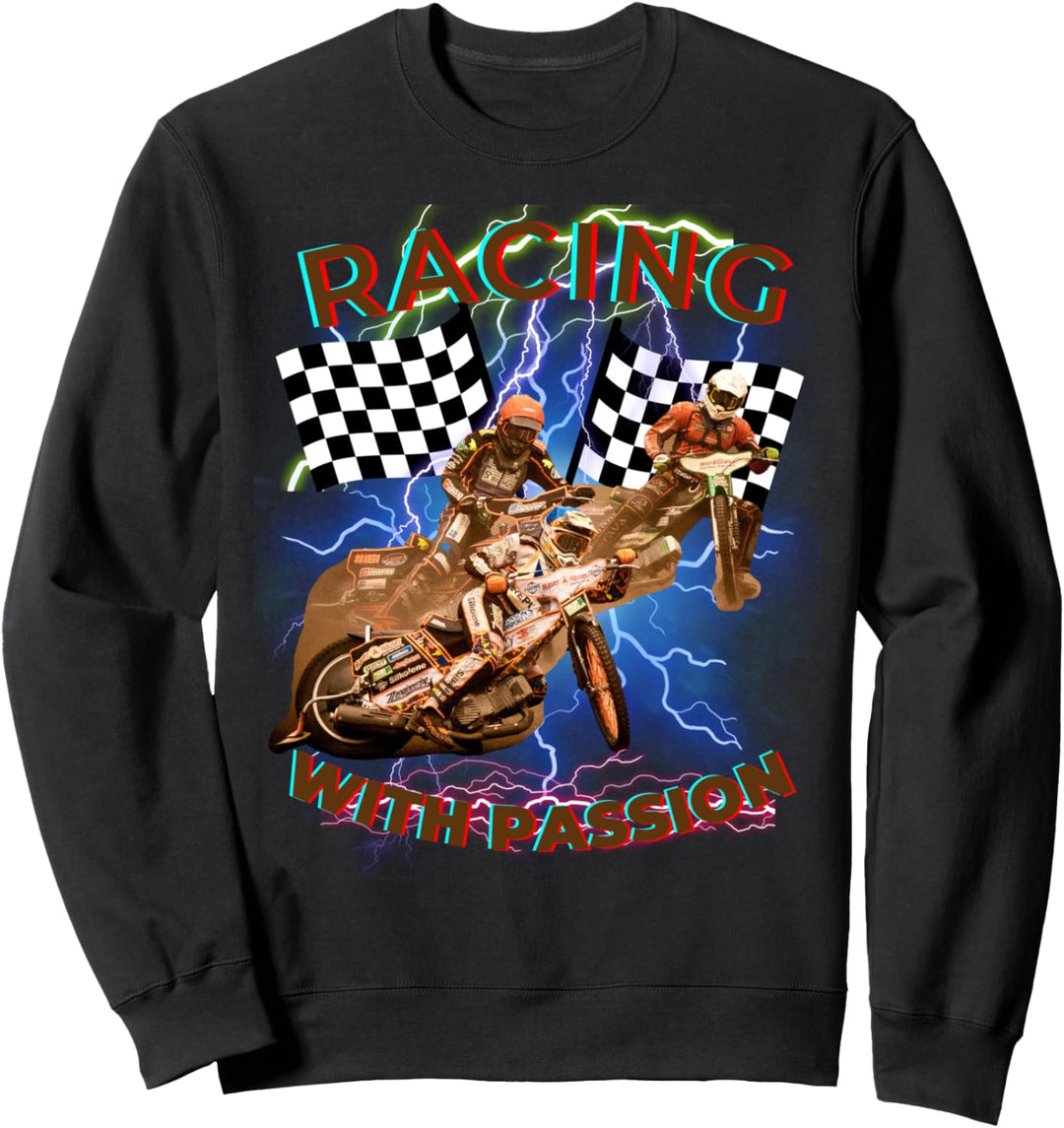 Racing with Passion Speedway Flat Track Motorrad Racing Sweatshirt