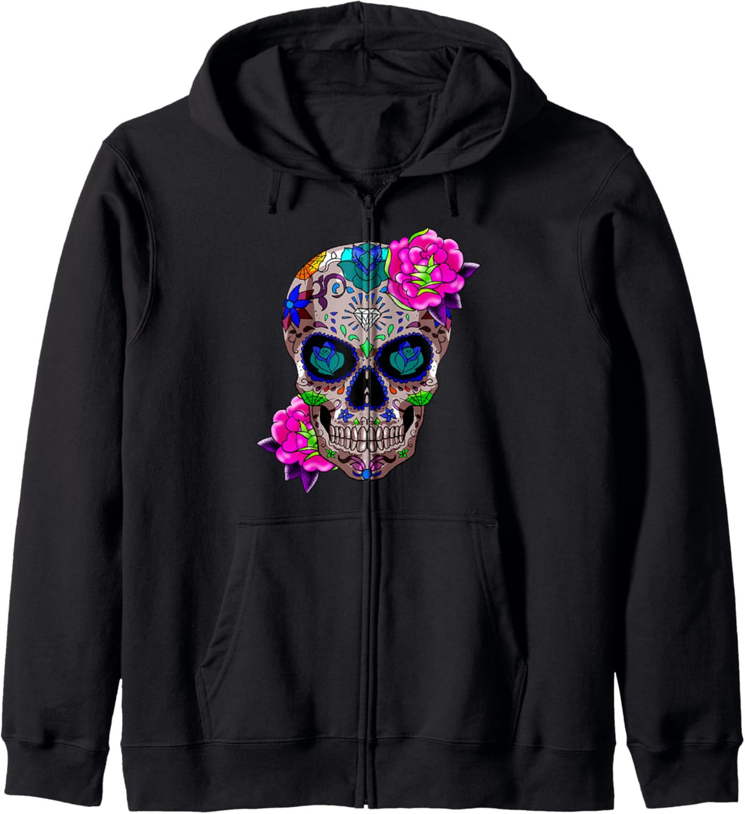 Sugar Skull Blumen Tag der Toten Dia Muertos Tee Geschenk Kapuzenjacke