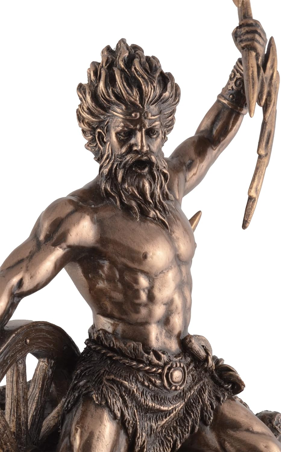 Taranis keltischer Gott des Donners - mit Blitz und Wagenrad bronziert by Veronese