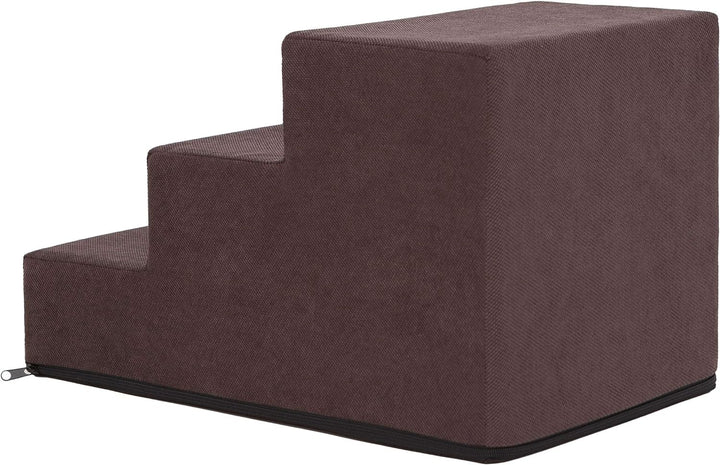 PillowPrim Tiertreppen Einganghilfe Kleinere Hunde Stufen Rampe Katzentreppe 3 Stufen Klein Braun Hö