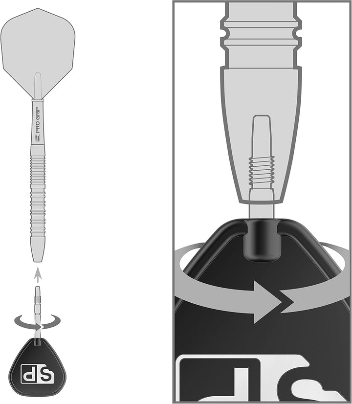 Target Darts Rob Cross Black Edition 90% Wolfram Swiss Point Steeldarts-Set Dartpfeile 24G, 24G
