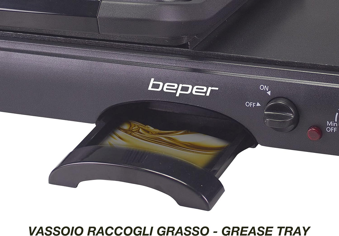 BEPER P101TOS501 Kontaktgrill Antihaft-Aluminium – Elektrogrill 1600 W 1600 WATT, 1600 WATT