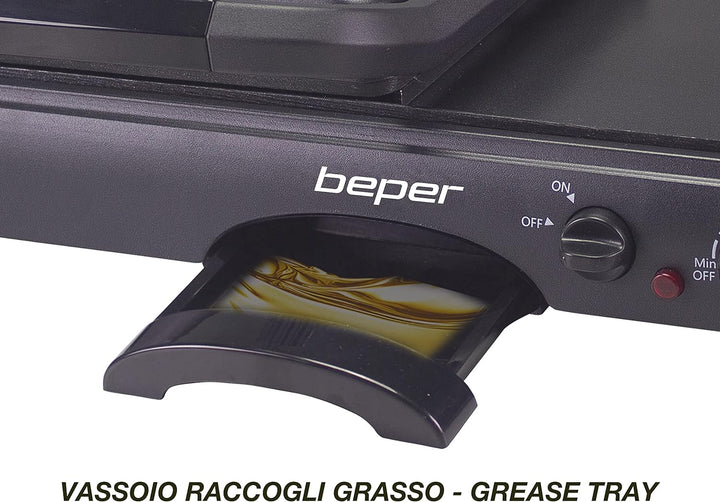 BEPER P101TOS501 Kontaktgrill Antihaft-Aluminium – Elektrogrill 1600 W 1600 WATT, 1600 WATT