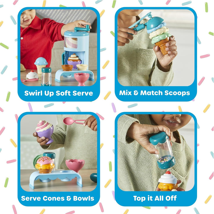 Learning Resources Swirly Scoops Eiscreme-Shop LER9278, Ab 2 Jahren, Rollenspiel Eisdiele, Feinmotor
