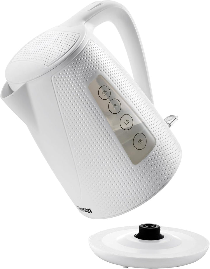 UNOLD 18550 Wasserkocher Golf - Kettle, Weiss, 1,7 Liter, 2.150 W, 360° drehbarer Sockel, Trockengeh