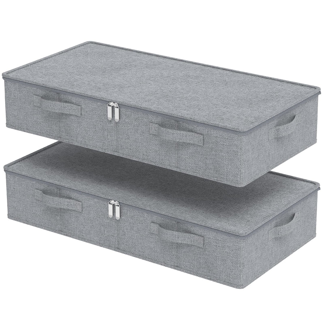 Unterbett Aufbewahrungsboxen, Klappbox mit Griffen, Unterbettbox kleideraufbewahrung mit Reissversch