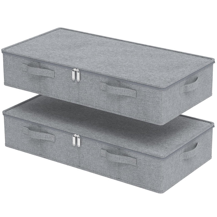 Unterbett Aufbewahrungsboxen, Klappbox mit Griffen, Unterbettbox kleideraufbewahrung mit Reissversch