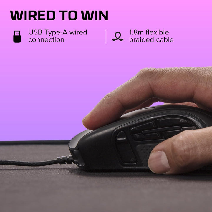 HyperX Pulsefire Raid – Ergonomische – 11 programmierbare Tasten RGB Gaming Maus Wired Pulsefire Rai