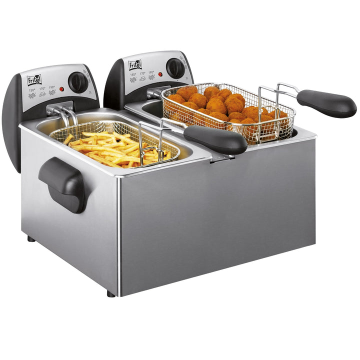 FRITEL Doppel-Fritteuse FR 1355M-DUO - mit Kaltzone - 2x 3 Liter - 2x 2000W
