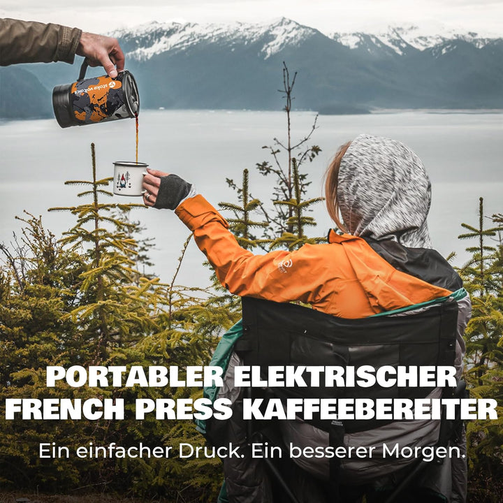 Elektrische French Press Kaffeebereiter, 2-in-1-Design zum Wasserkochen und Kaffeepressen, 500W Kaff