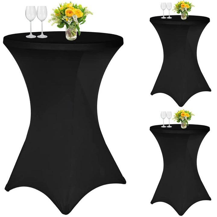 3 Stück Schwarz Stehtisch Hussen Stehtische, Stehtischhusse für Ø 70-75 cm Stehtische und Bistrotisc