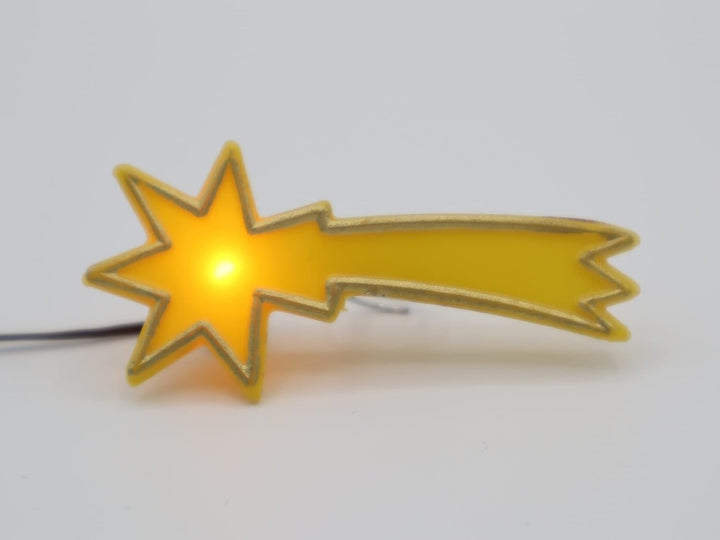 550 Komet - Stern gelb für Krippe mit Beleuchtung - Krippenbeleuchtung - Kunststoff - klare Glühlamp