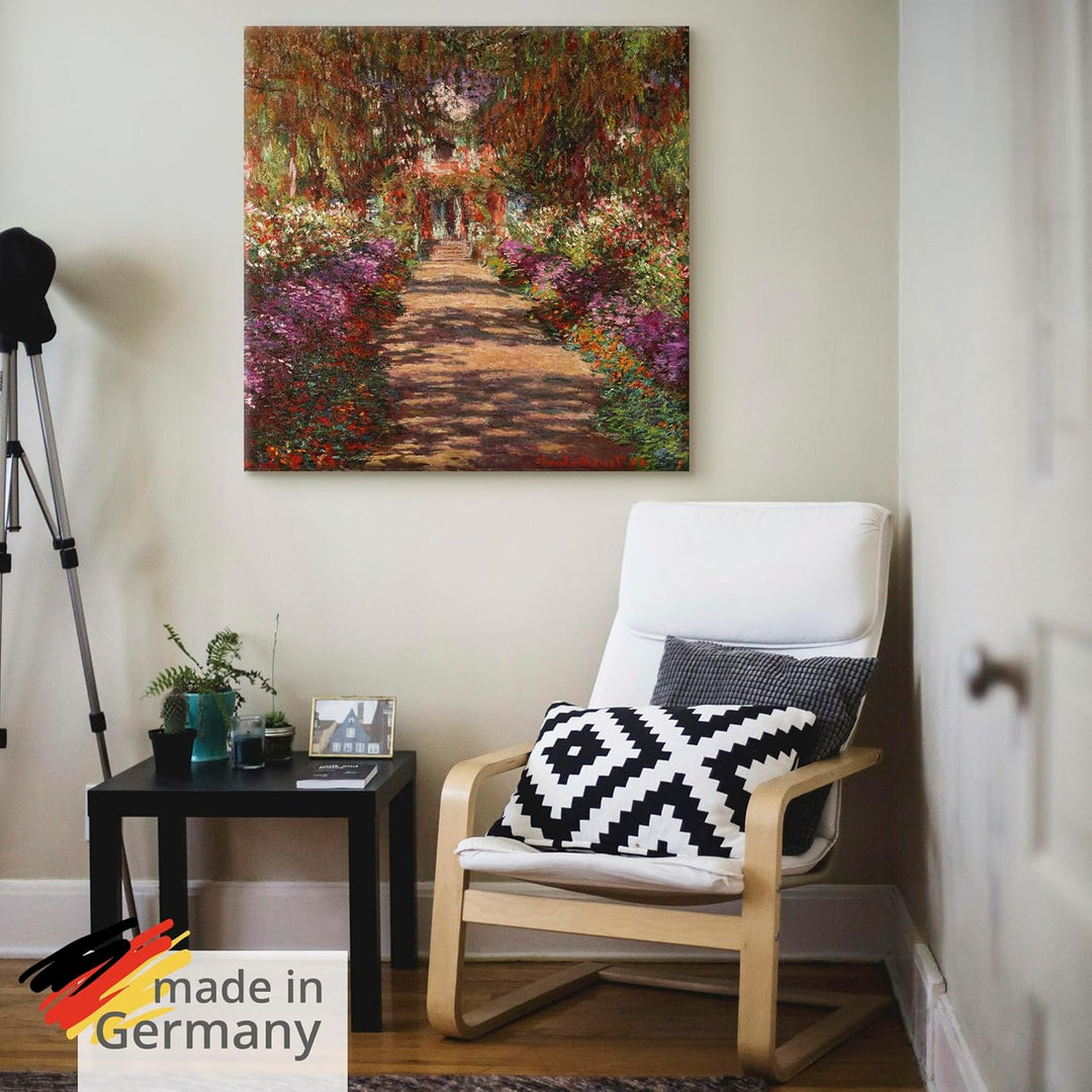 ARTland Leinwandbild Wandbild Bild auf Leinwand 70x70 cm Wanddeko Pflanzen Bäume Blumen Weg in Monet