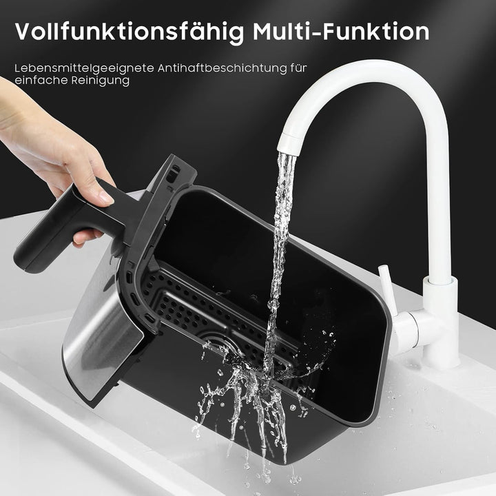 Iceagle Dual Zone Heissluftfritteuse Doppelkammer 10L - Heissluftfritteuse XXL Doppelt mit 8 Program