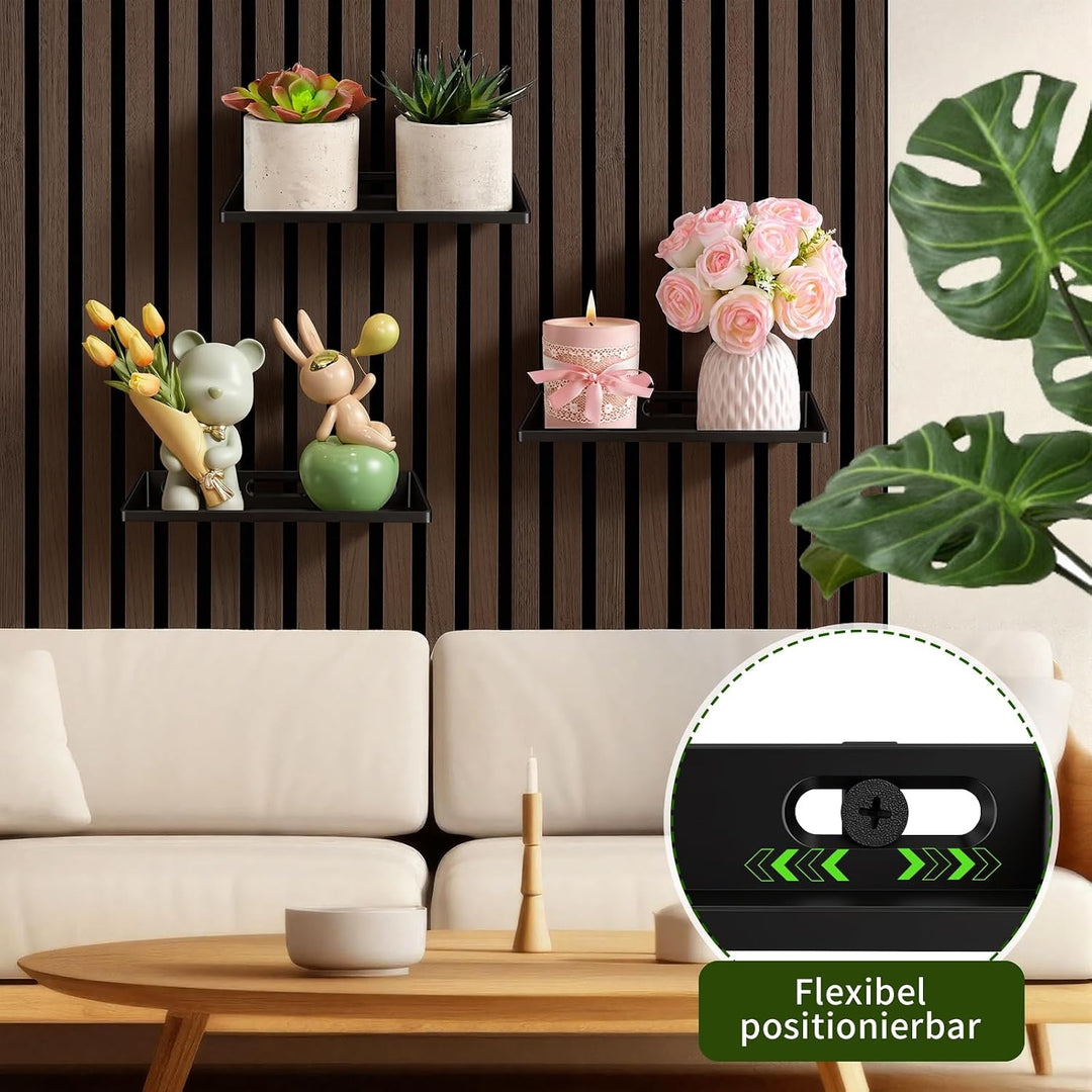 2er Set Regal für Akustikpaneele Ohne Bohren wandpaneele Zubehör | Regal für Vertikale Horizontale P