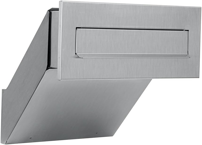 Mauerdurchwurf Briefkasten Edelstahl V2A INOX mit Rahmen Einbaubriefkasten XXL Wandstärke 260–420 mm