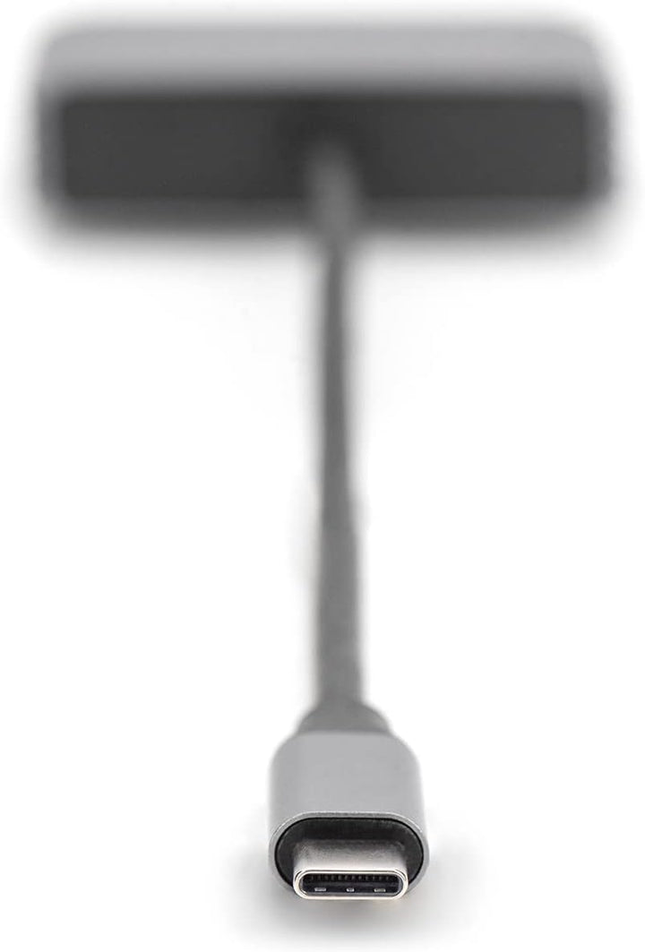 DIGITUS USB-C - Mini DP + VGA Adapter, 20 cm 4K/30Hz, Silber, Aluminium Gehäuse