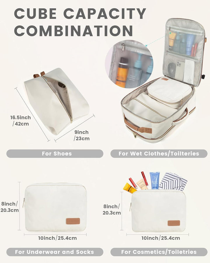 LOVEVOOK Handgepäck Rucksack, 40L Gross Reiserucksack Damen Flugzeug Koffer Travel Backpack, Wasserd