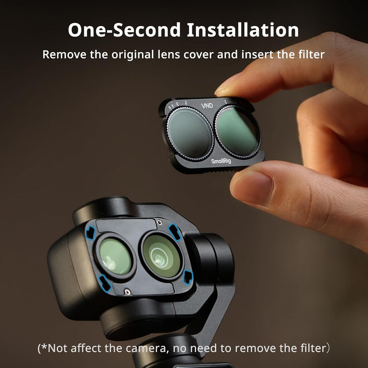 SMALLRIG Filterset für DJI Osmo Pocket 4P, Variabler ND2-32- und CPL-Filter für DJI Osmo Pocket 4P,