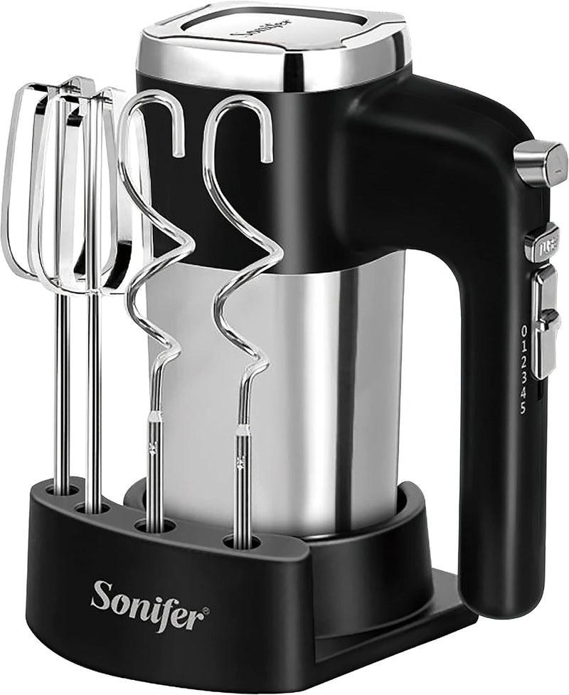 Sonifer Handmixer Edelstahl 500W Elektrischer Mixer Handrührer, 5 Stufen plus Turbostufe, Auswurftas