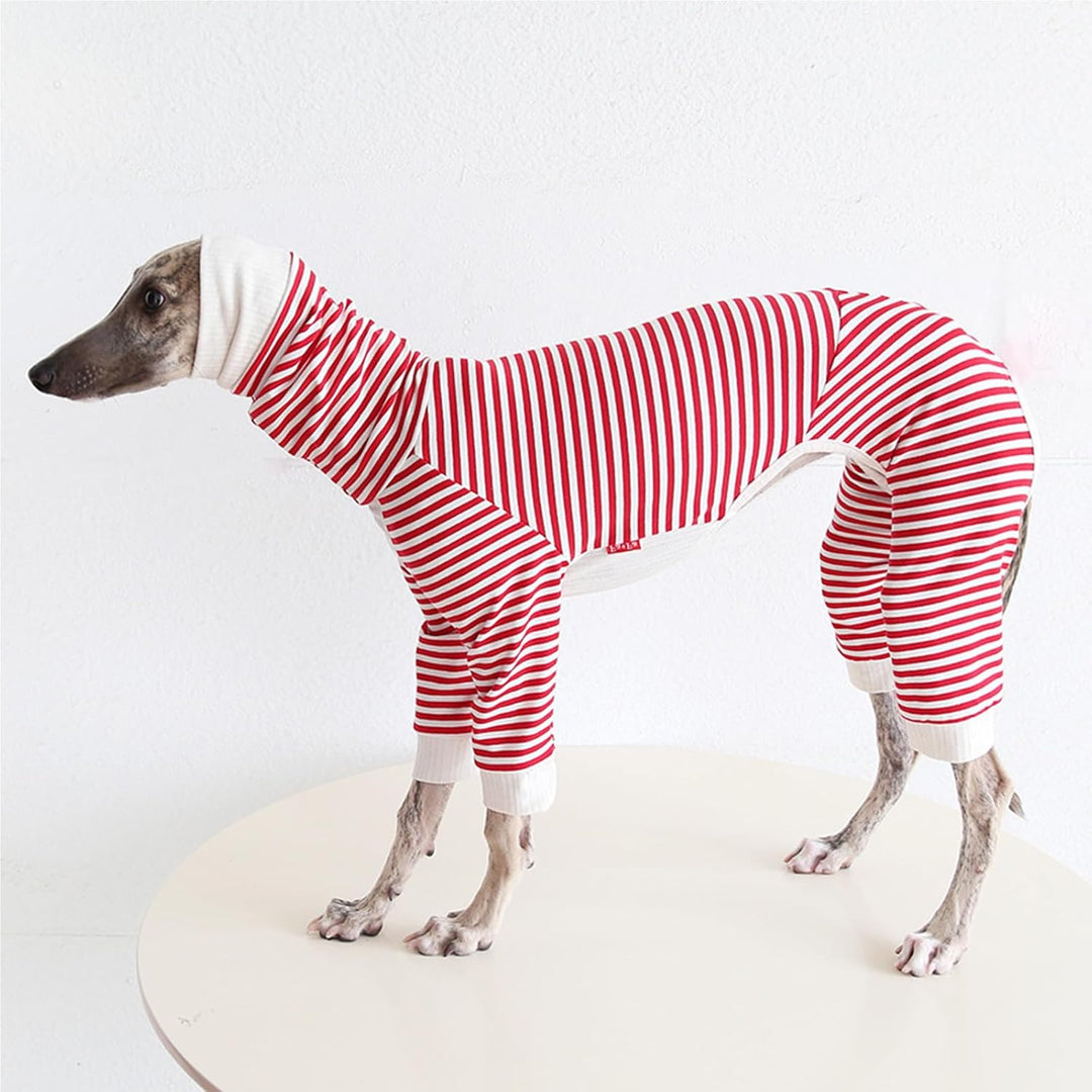 Leichter Baumwoll-Windhund-Pullover, Whippet-Kleidung mit Beinen, Rollkragen-Hunde-Jumpsuit, Hunde-P