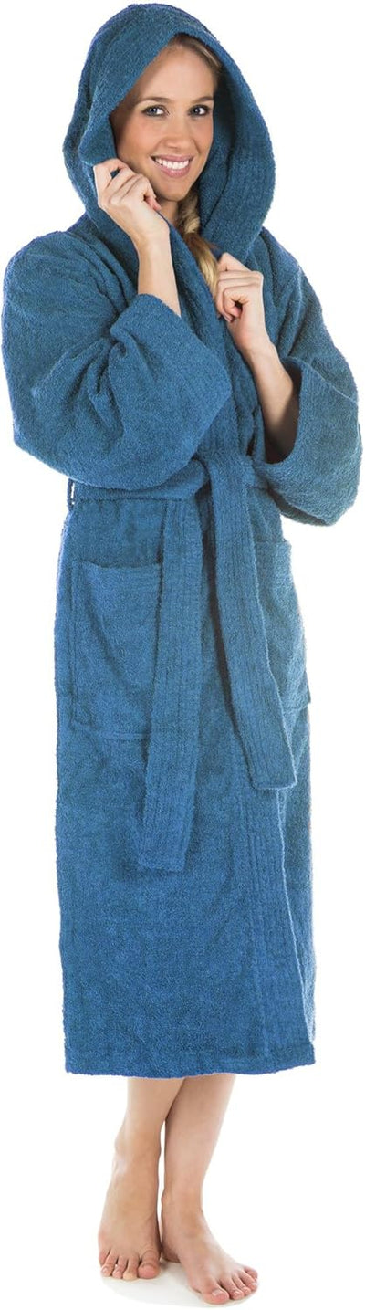 CelinaTex S-XXXL Bademantel Kapuze oder Schalkragen Uni lang aufgesetzte Taschen Damen Herren Unisex