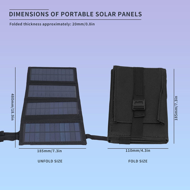 20W Tragbares Solarpanel, Faltbares USB-Solarpanel-Ladegerät, IP65 Wasserdicht, USB5V-Ausgang, Entfa