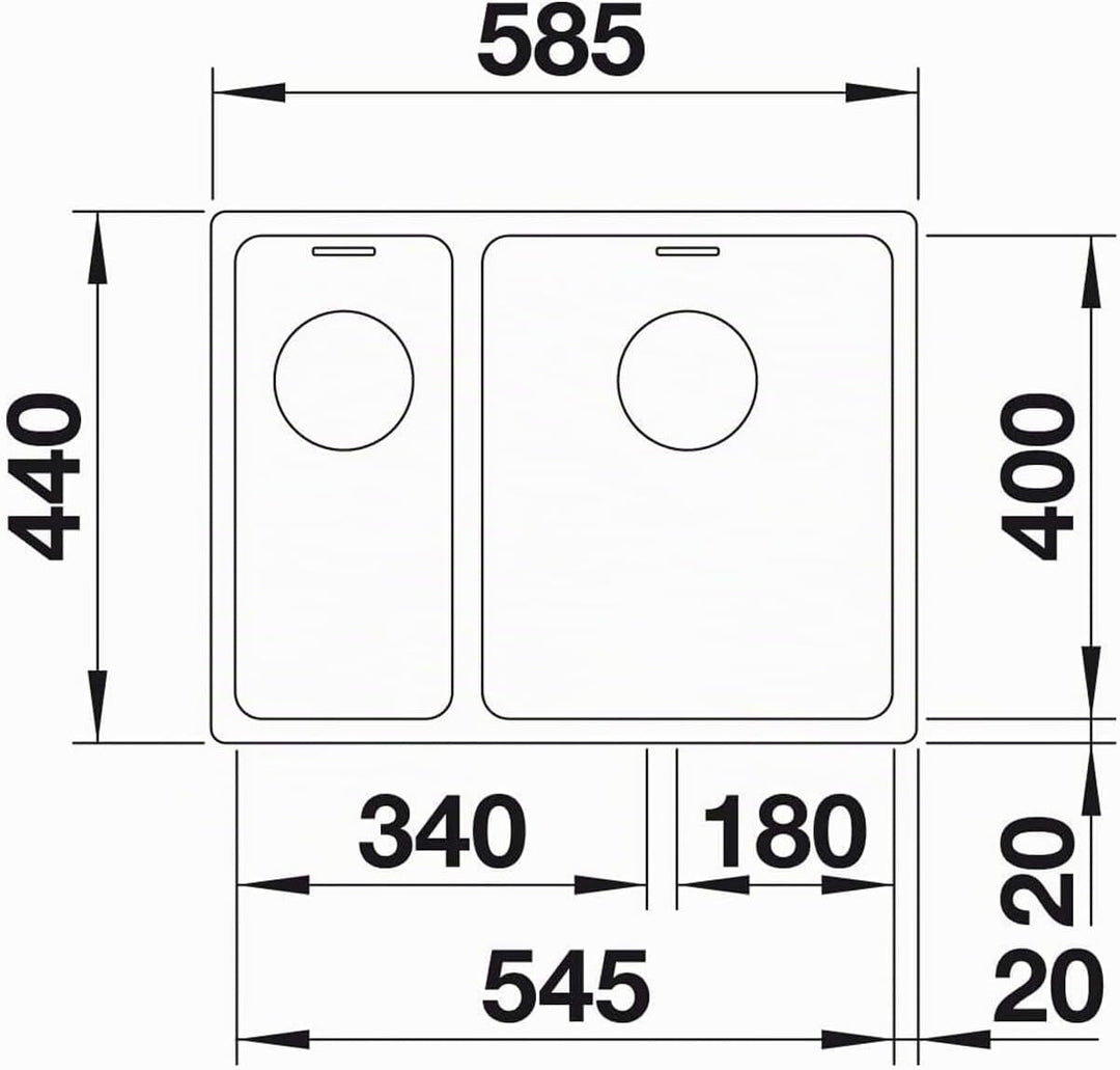 BLANCO ANDANO 340/180-IF | Edelstahl | Einbauart: Einbau von Oben &amp; Flächenbündig | Grosses Hauptbec