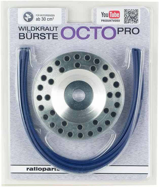 Ratioparts Unkrautbürste OCTO Pro 200 mm, 25,4 mm Ø-Bohrung 18 Fäden Wildkrautbür