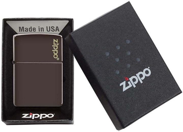 Zippo Sturmfeuerzeug - Logo, Brown, Color Image - Nachfüllbar - Wiederverwendbar - Windfestes Design