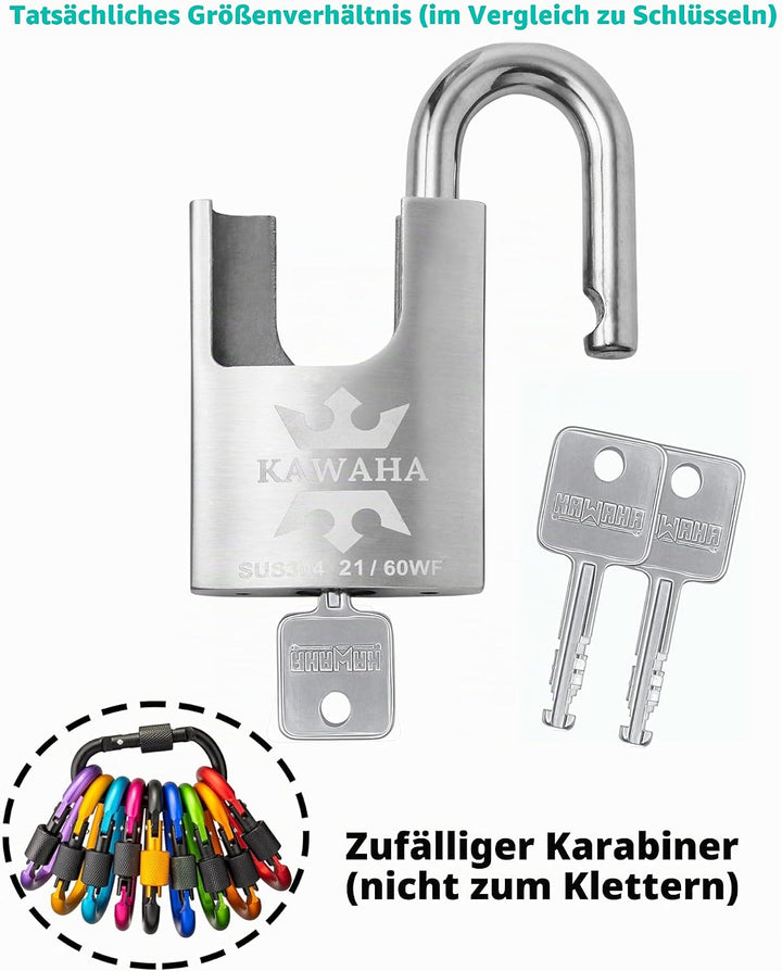 Hochsicherheits-Vorhängeschlösser aus Edelstahl 21/60-4PS mit Edelstahlschlüssel für den Innen- und