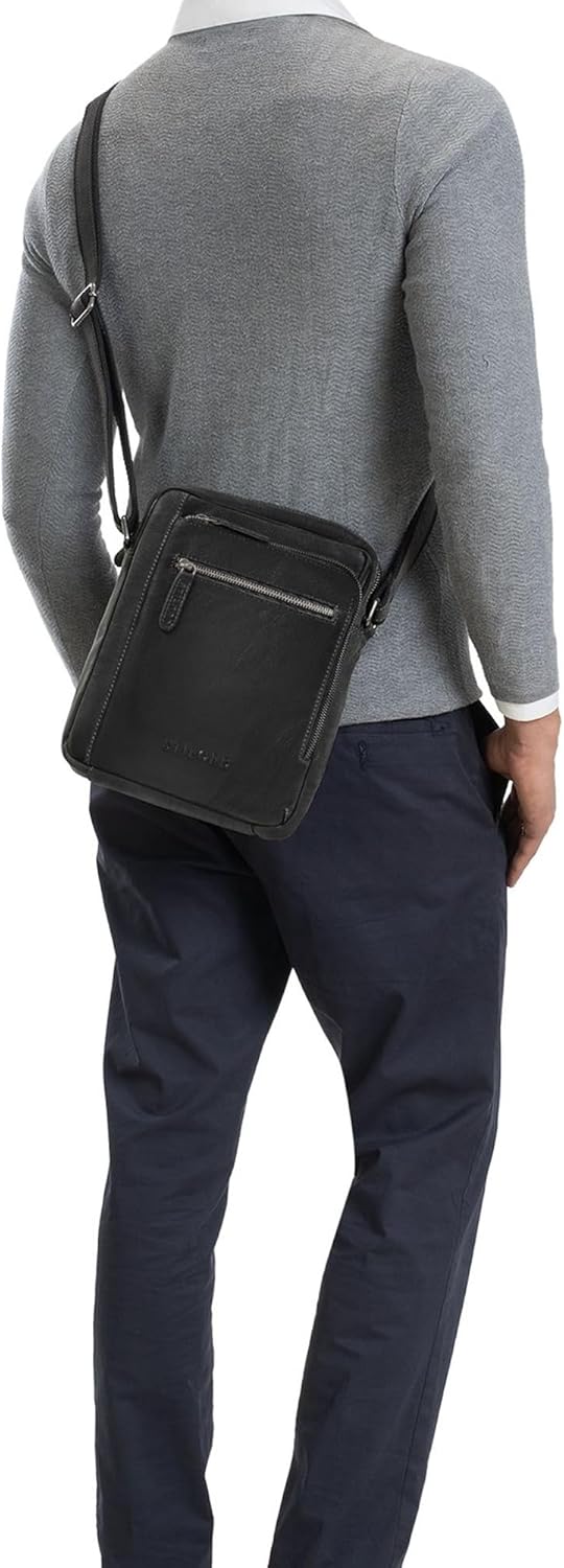 STILORD 'Bruce' Vintage Herrentasche Ledertasche Kleine Umhängetasche für Männer 9.7 Zoll iPad Tasch