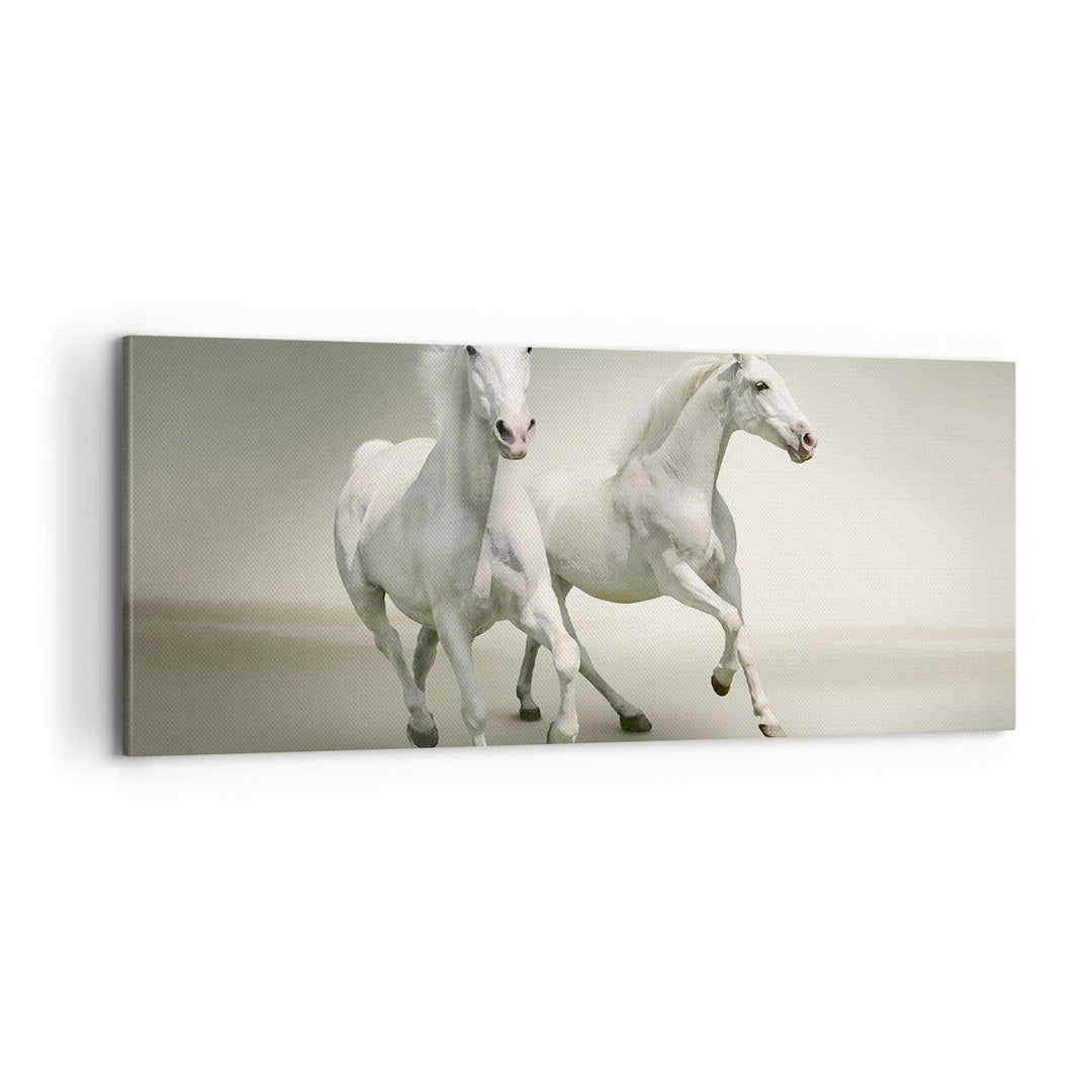 Panorama Bilder auf Leinwand 100x40cm Leinwandbild Tiere araber pferd bauernhof Gross Wanddeko Bild