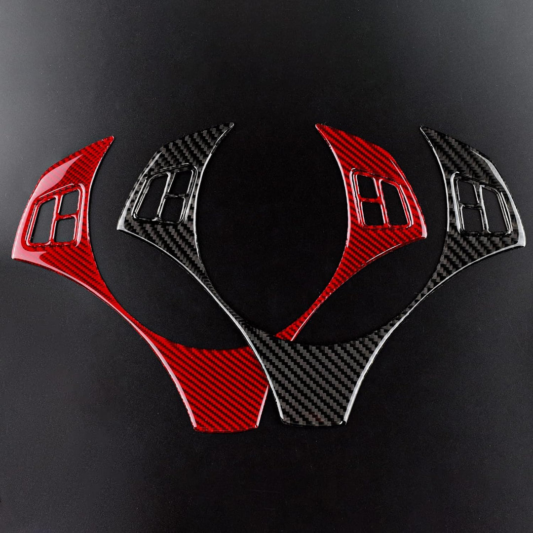 KUNGKIC Kohlefaser Auto-Lenkradtasten-Abdeckung Aufkleber Innenraum Dekorativ Compatible with BMW 1