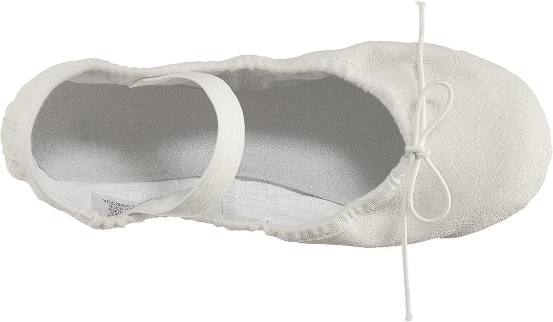 Bloch Dance Girl's Dansoft Full Sole Leather Ballet Slipper/Shoe, White, 13 X-Narrow Little Kid