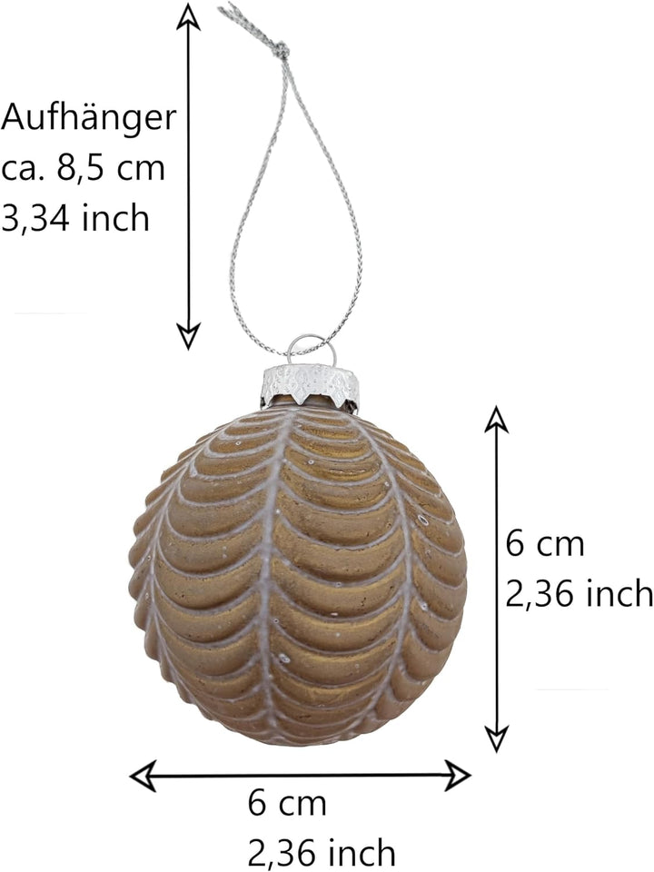 12er Set edle Luxus Glas Weihnachtskugeln Ø 6cm Weihnachtsbaum Kugeln Christbaumkugeln Weihnachts-De
