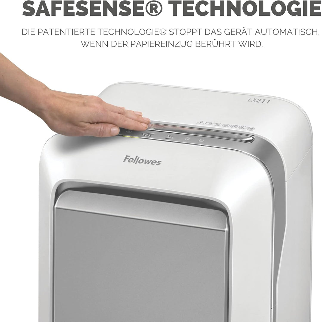 Fellowes Schredder Aktenvernichter LX211, 15 Blatt Micro-Cut P-5, Datenschutzkomformer Papierschredd
