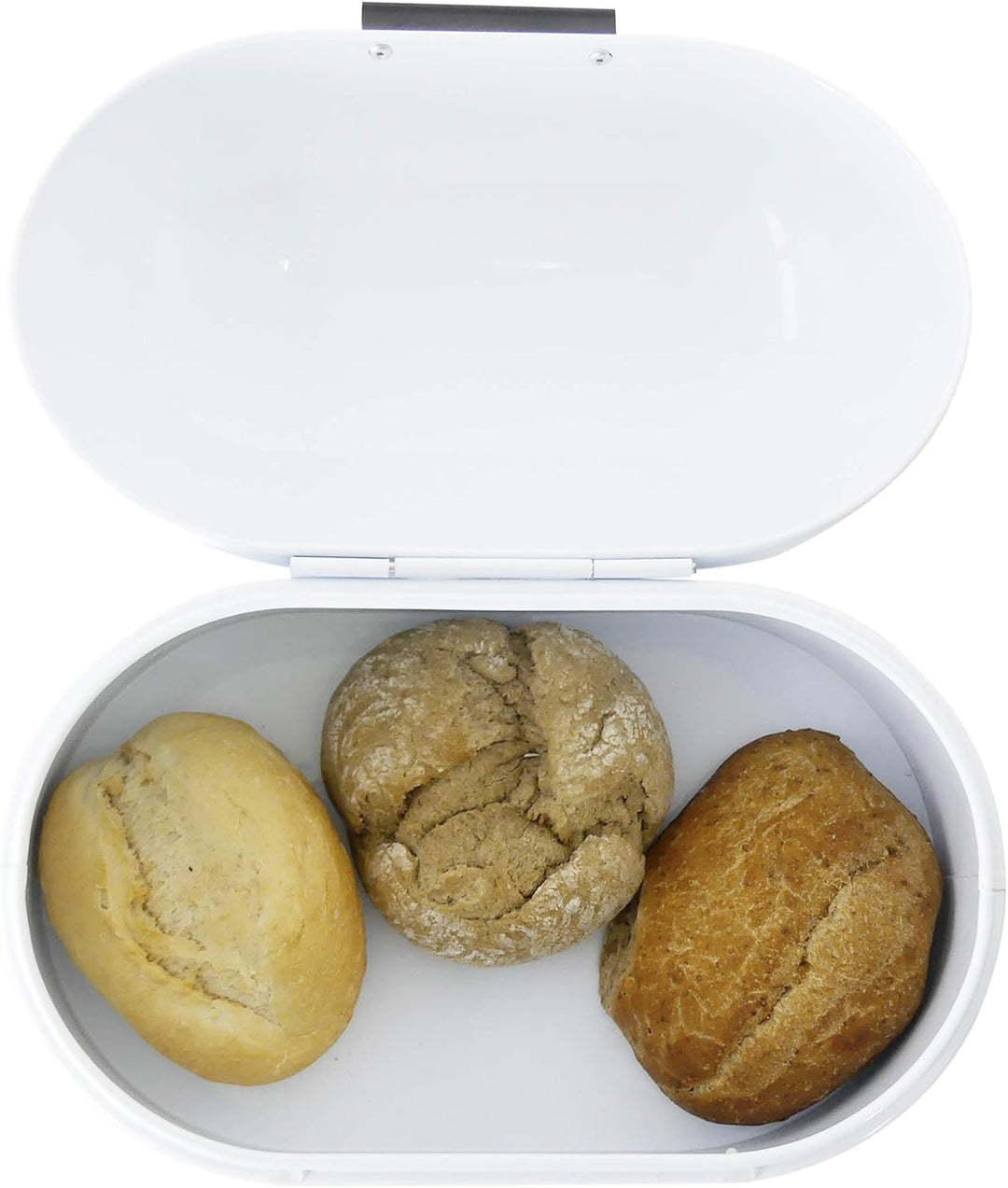 kela Brotkasten Metall mit Lüftungslöcher 25x15x17cm, kleine Brotbox mit Klappdeckel, FRISCOLINO, Br