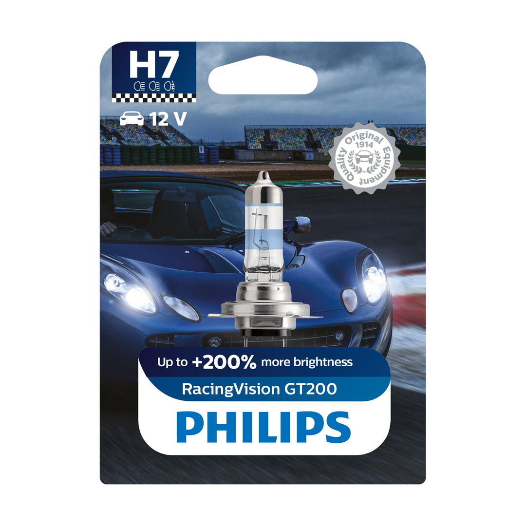 Philips RacingVision GT200 H7 Scheinwerferlampe +200%, Einzelblister 12972RGTB1 Single blister H7 Si
