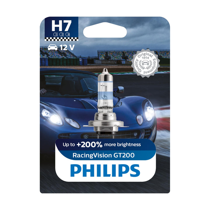 Philips RacingVision GT200 H7 Scheinwerferlampe +200%, Einzelblister 12972RGTB1 Single blister H7 Si