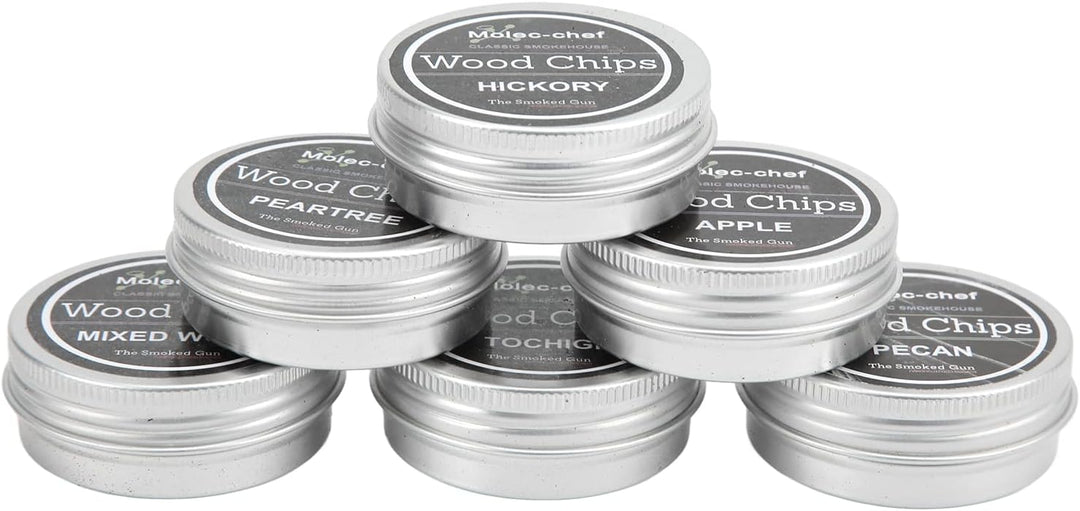 Wakects 8PCS Whiskey Holz Smoker Chips, Applewood Oak Cherry Peach Pear Pecan Natürliche Holz Chips