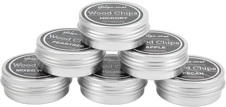 Wakects 8PCS Whiskey Holz Smoker Chips, Applewood Oak Cherry Peach Pear Pecan Natürliche Holz Chips