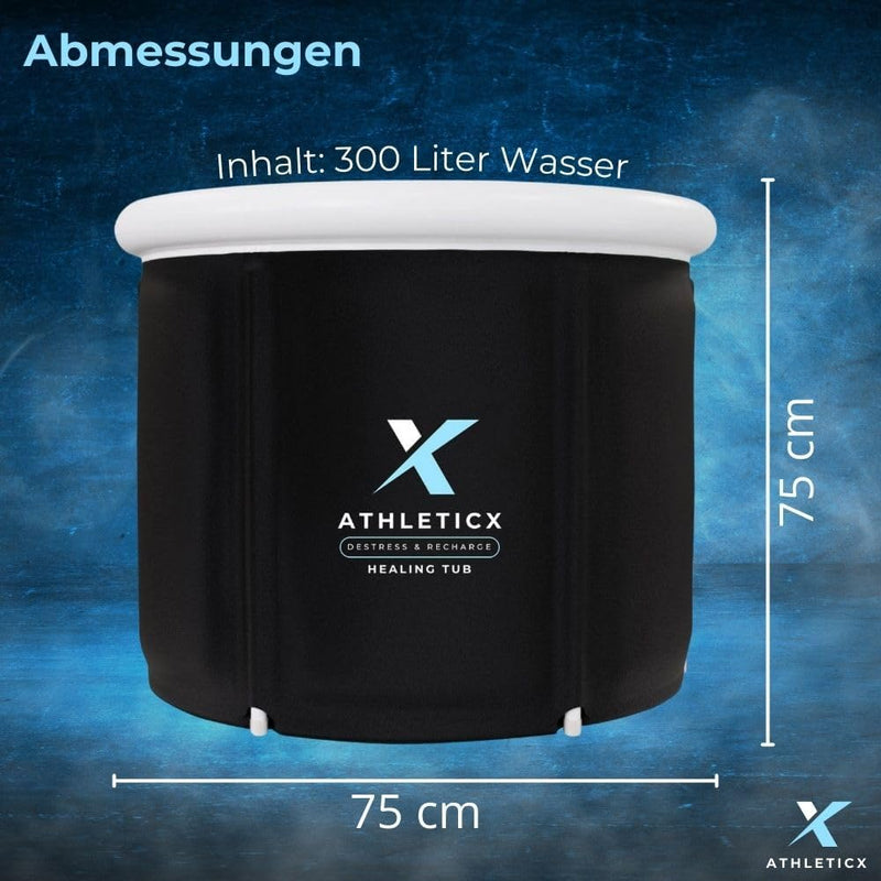 Athleticx Premium Eisbad XXL, Faltbare badewanne Erwachsene, Faltbare Aufblasbare Eistonne für Sport