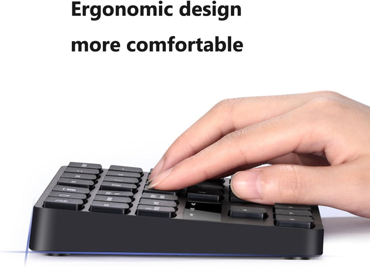 Kabelloser Nummernblock mit 35 Tasten, wiederaufladbare Mini-Tastatur für Laptop, Desktop-PC