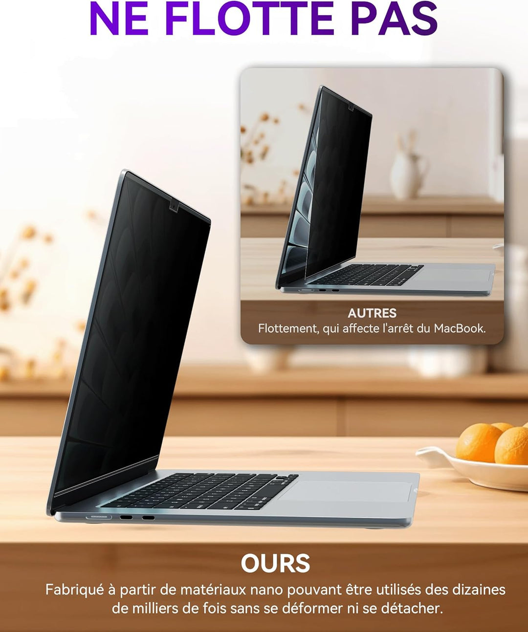 Magnetischer Blickschutzfilter für MacBook Air 13 Zoll (2018 – 2021, M1) / MacBook Pro 13 Zoll (2016