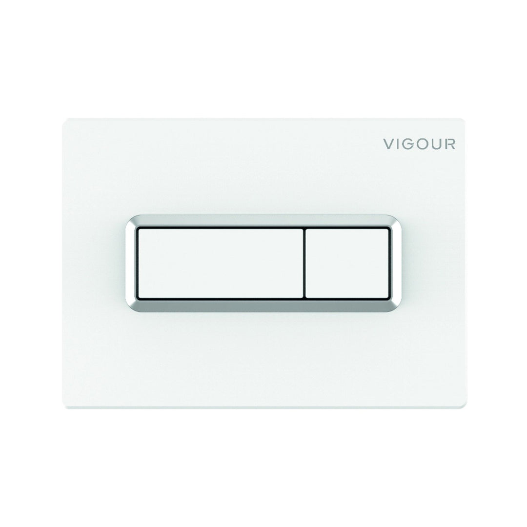 VIGOUR WC-Betätigungsplatte weiss mit Chromrahmen